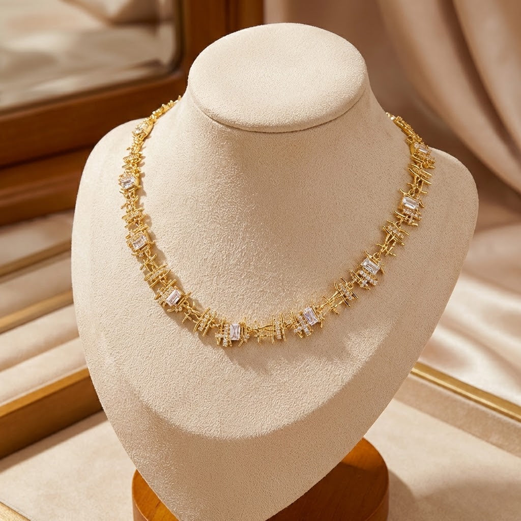 Vintage Braided Gemstone Choker