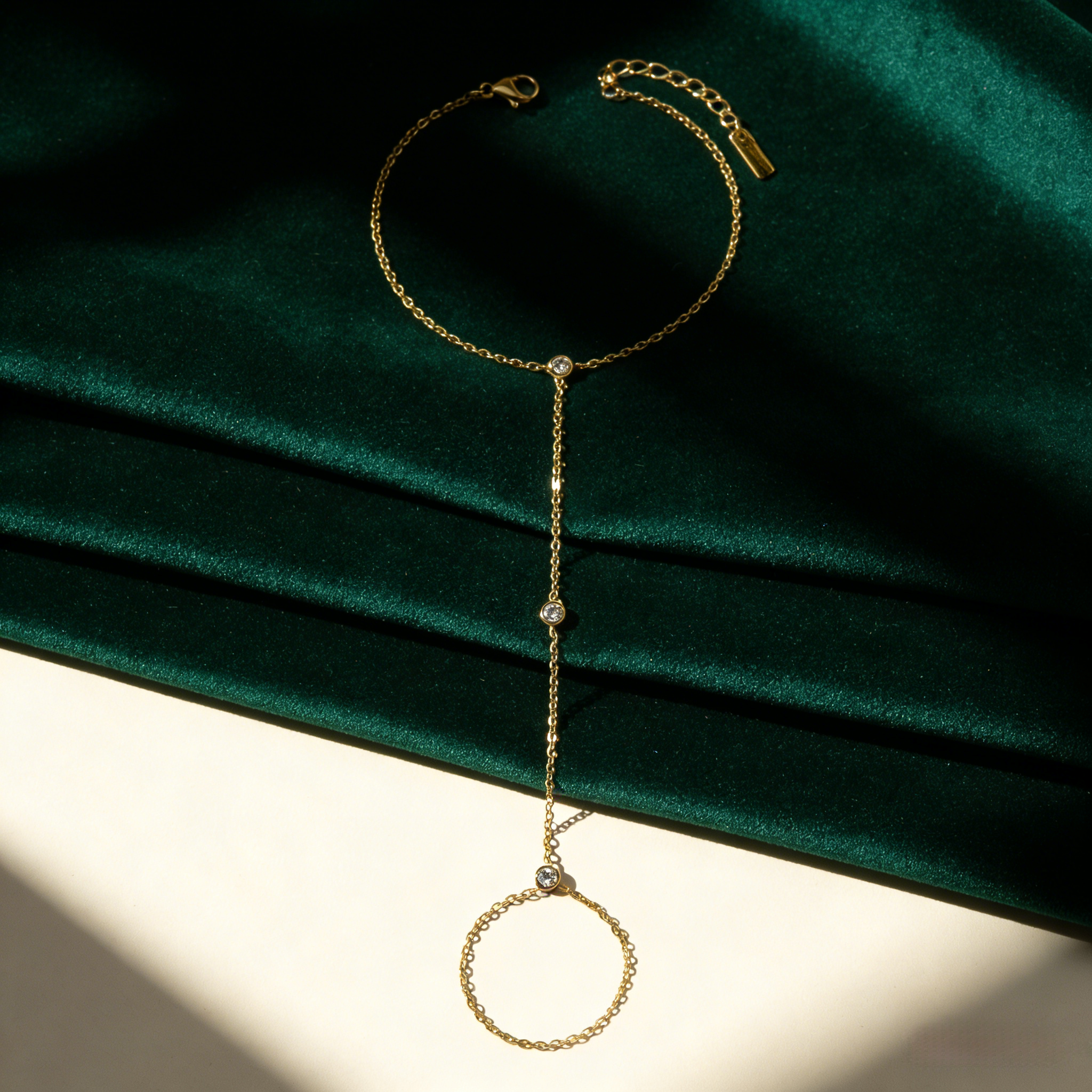 Zircon Finger Chain Bracelet