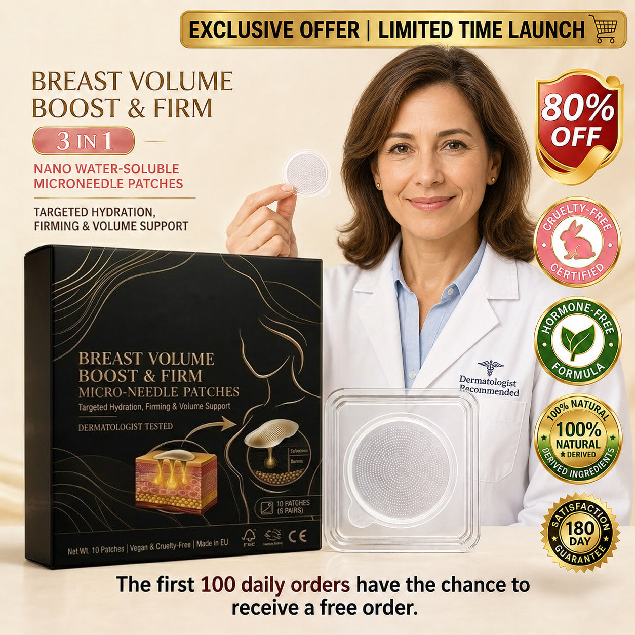💥Nuravii® 💥Targeted Breast Enhancement Advanced Nano Microneedle Patch