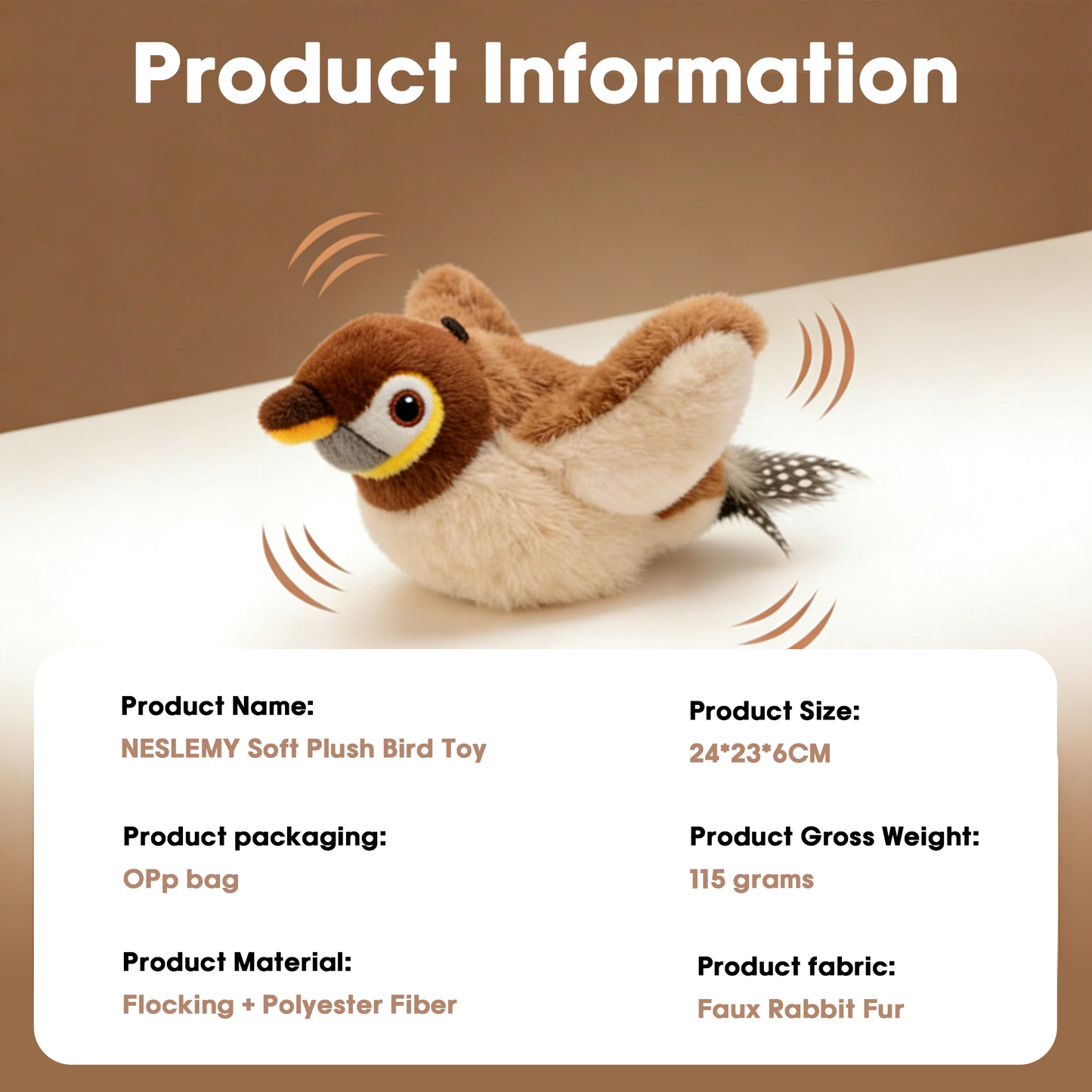 🎁 Holiday Offer! LBMLBM Soft Plush Bird Toy, Cozy