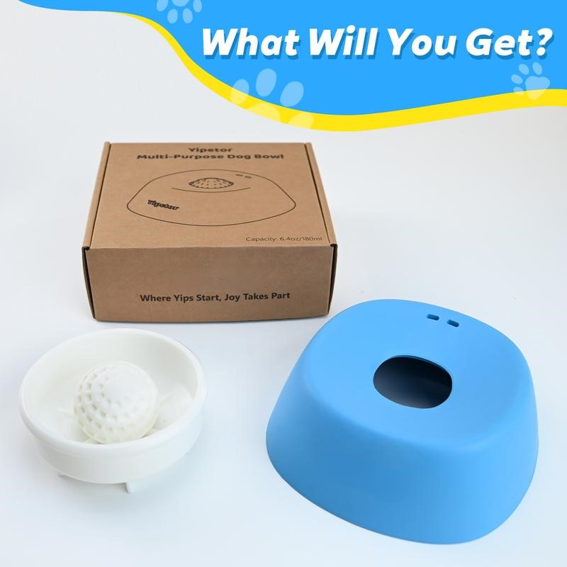 Slow Feeder Dog Bowls for Liquid Treat, [Built-in Rolling Ball] No Spill Bone Broth Dog Licking Bowl, Multi-Purpose Puppy Yogurt Feeder Bowl for All Breeds Dietary Supplement/Post-op Nutrition Feeding-JKL