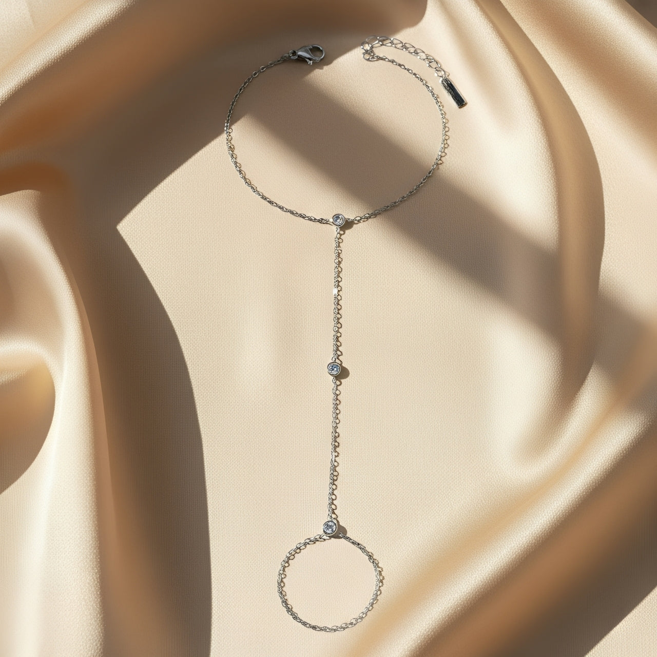 Zircon Finger Chain Bracelet