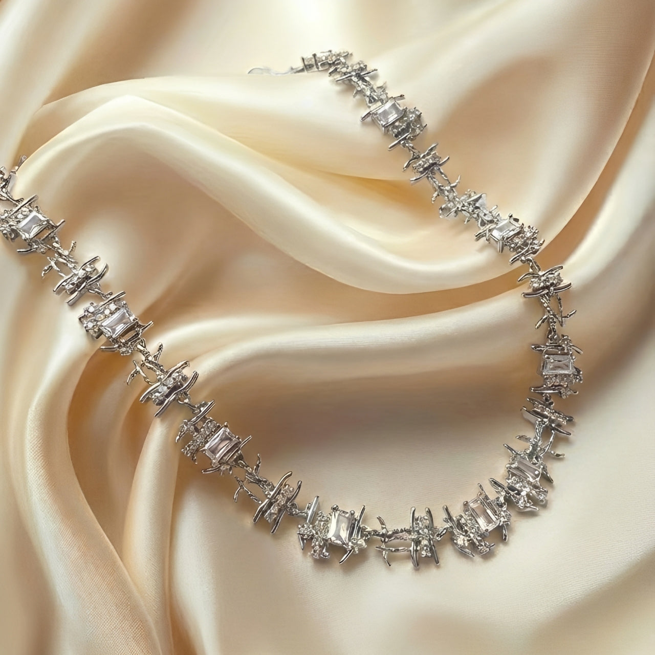 Vintage Braided Gemstone Choker