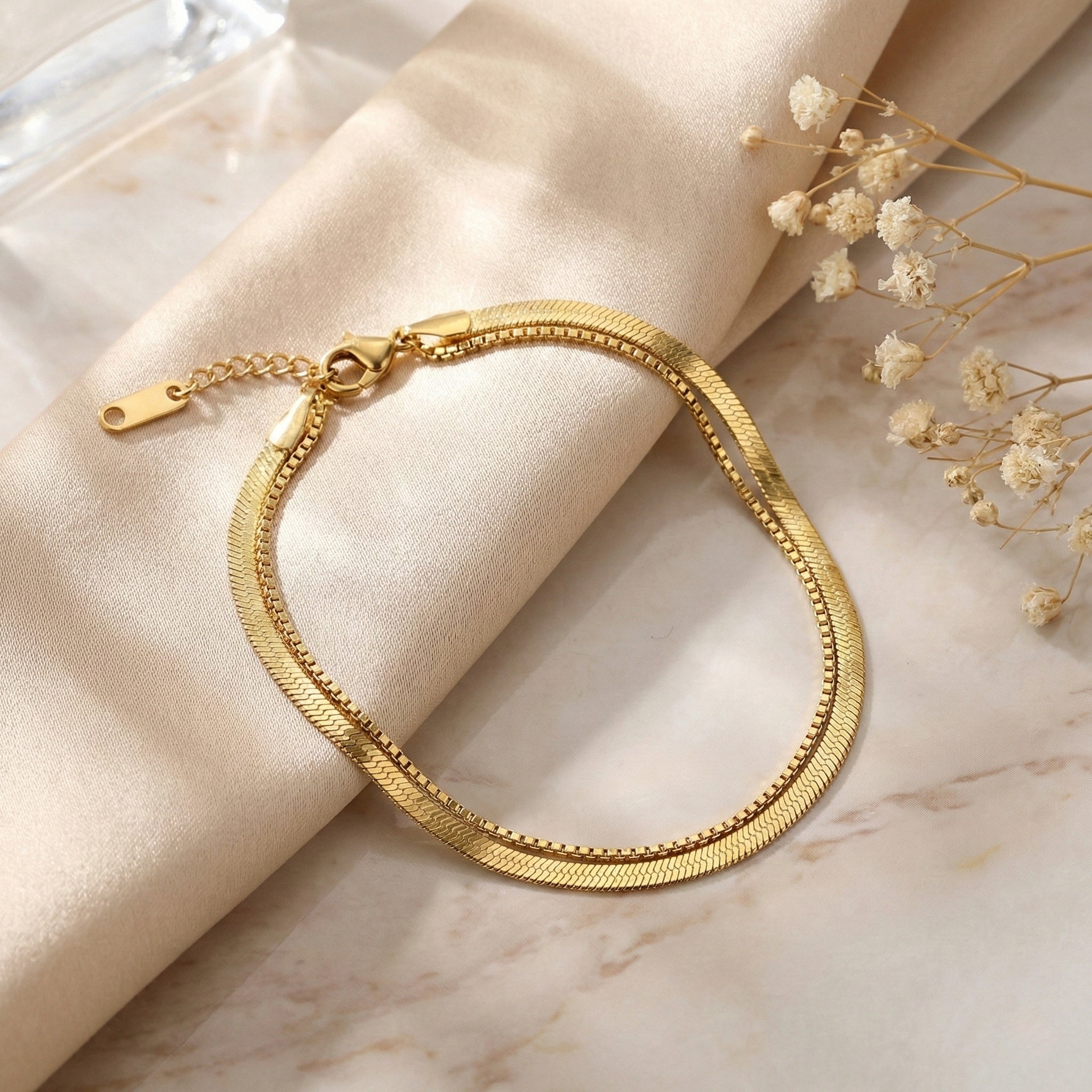 Gold Double-Layered Elegance Bracelet
