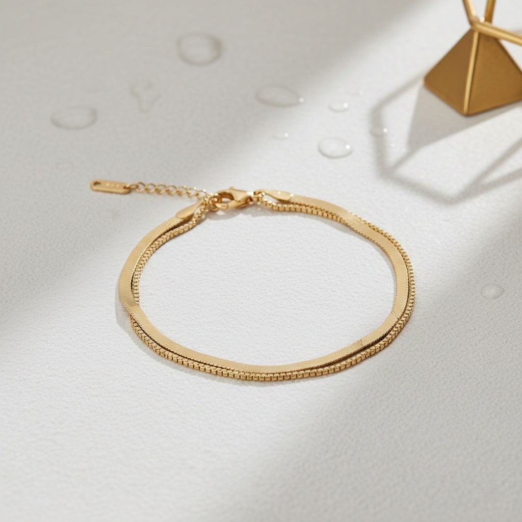 Gold Double-Layered Elegance Bracelet