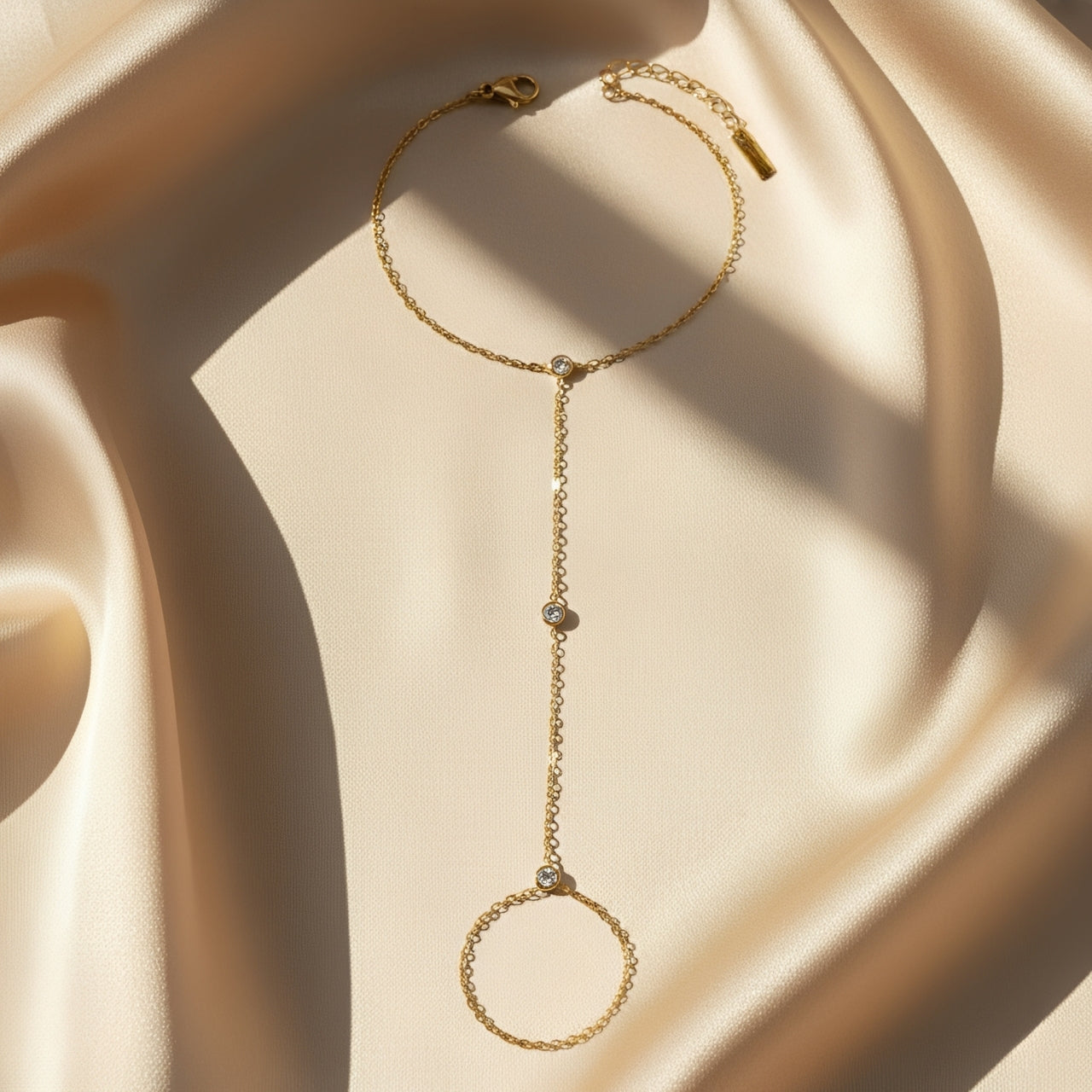 Zircon Finger Chain Bracelet