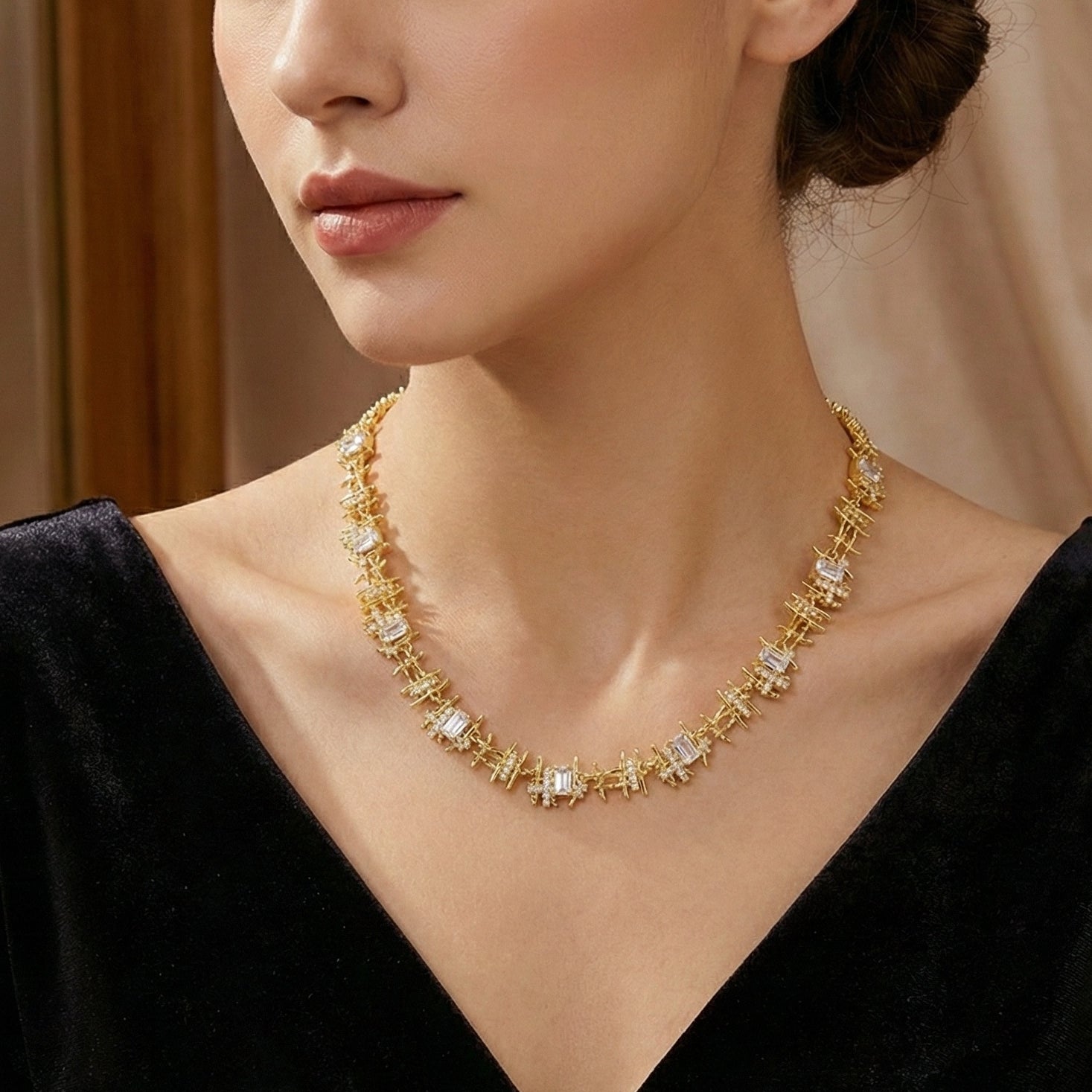 Vintage Braided Gemstone Choker