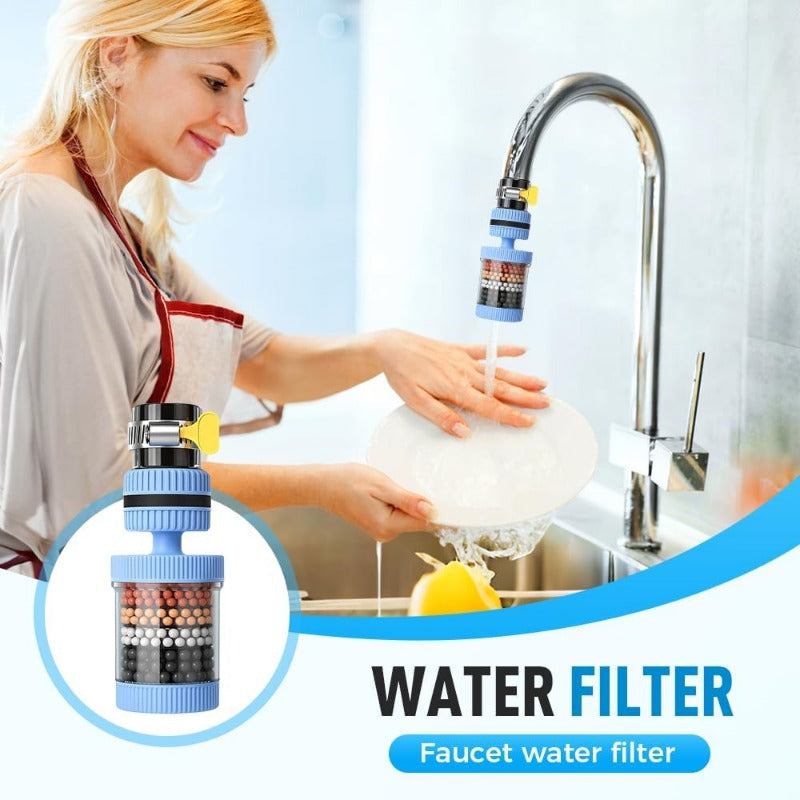 🔥6-Layer Faucet Water Filter with 360° Swivel – Universal Kitchen & Bathroom Tap Purifier, Sediment & Activated Carbon Filtration, Easy to Install