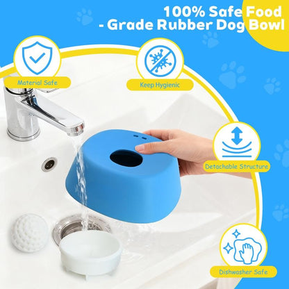 Slow Feeder Dog Bowls for Liquid Treat, [Built-in Rolling Ball] No Spill Bone Broth Dog Licking Bowl, Multi-Purpose Puppy Yogurt Feeder Bowl for All Breeds Dietary Supplement/Post-op Nutrition Feeding-JKL