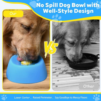Slow Feeder Dog Bowls for Liquid Treat, [Built-in Rolling Ball] No Spill Bone Broth Dog Licking Bowl, Multi-Purpose Puppy Yogurt Feeder Bowl for All Breeds Dietary Supplement/Post-op Nutrition Feeding-JKL