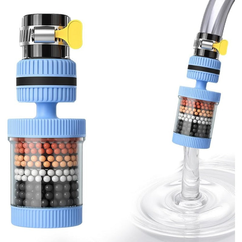 🔥6-Layer Faucet Water Filter with 360° Swivel – Universal Kitchen & Bathroom Tap Purifier, Sediment & Activated Carbon Filtration, Easy to Install